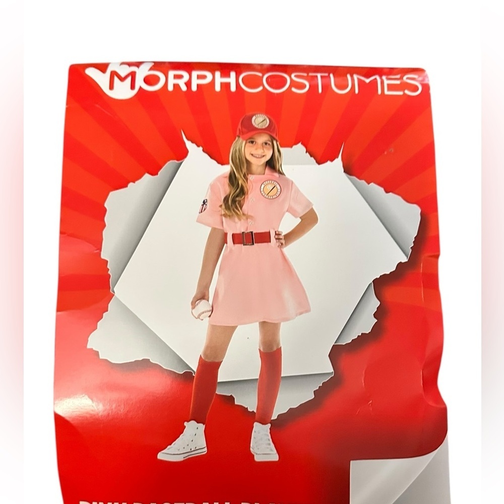 Pink and Red Kids Baseball Costume